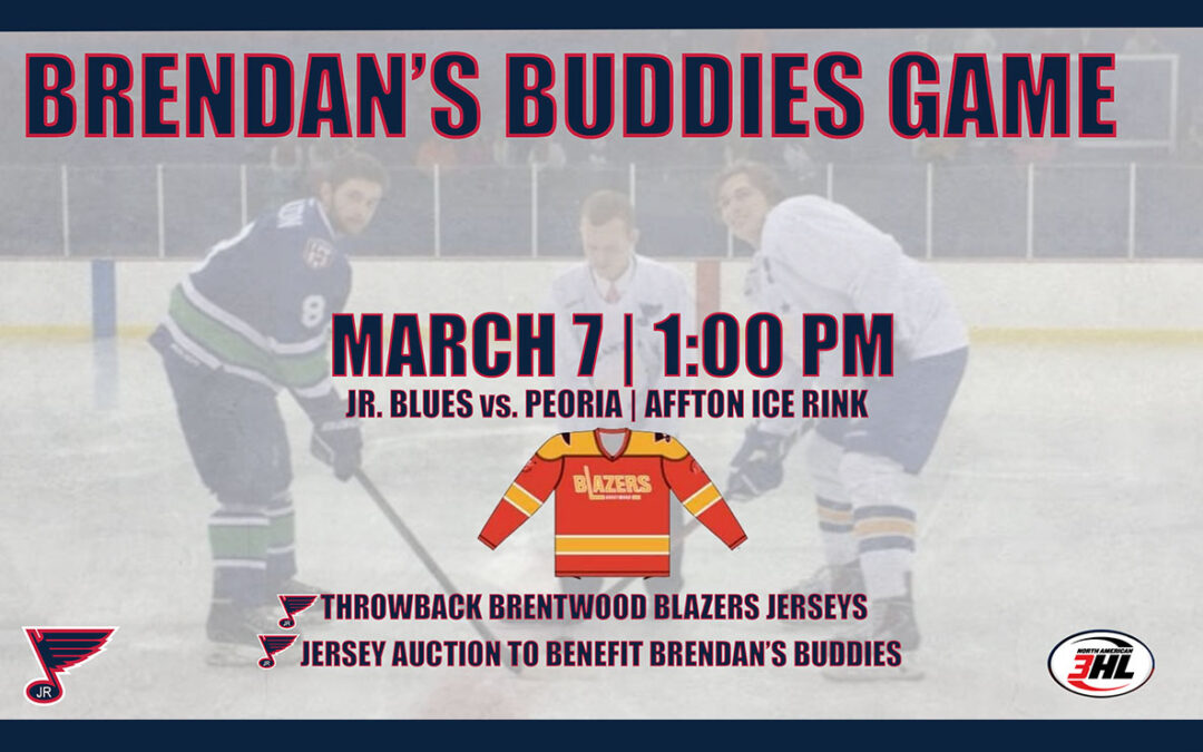 JR. BLUES TO HOST BRENDAN’S BUDDIES GAME MARCH 7